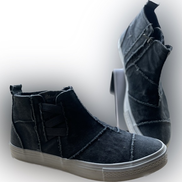 Blowfish high top shoes dark gray side zipper side size 9 - Picture 3 of 4